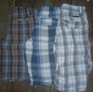 Arizona Jean Company Plaid Shorts in Red, Blue, and Gray